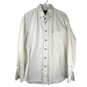 Browning Men's long sleeve button down shirt in white, size L